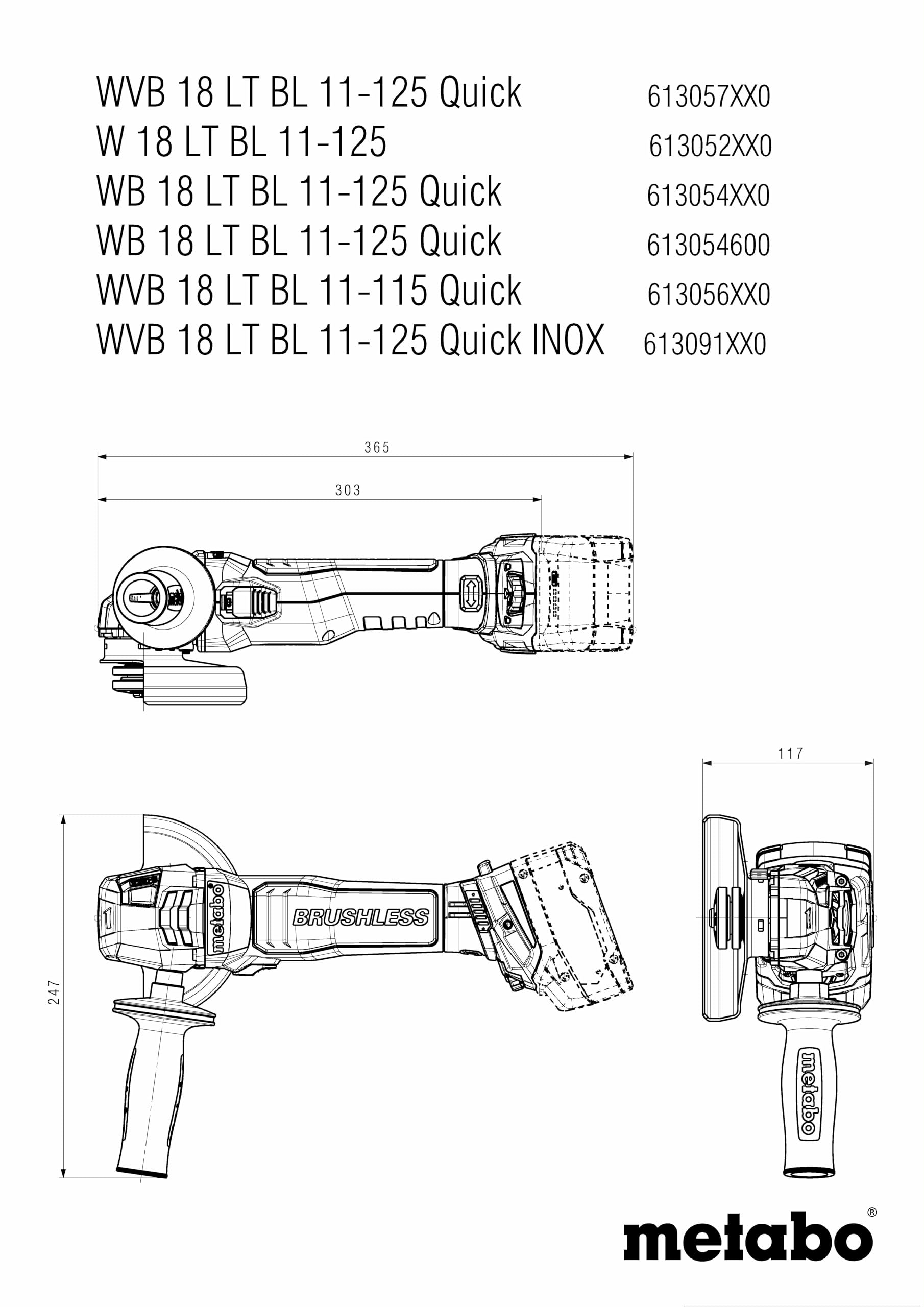 metabo-akku-flex-w-18-lt-bl-11-125-18v-akku-winkelschleifer-125-mm-b-rstenlos-ca image 2