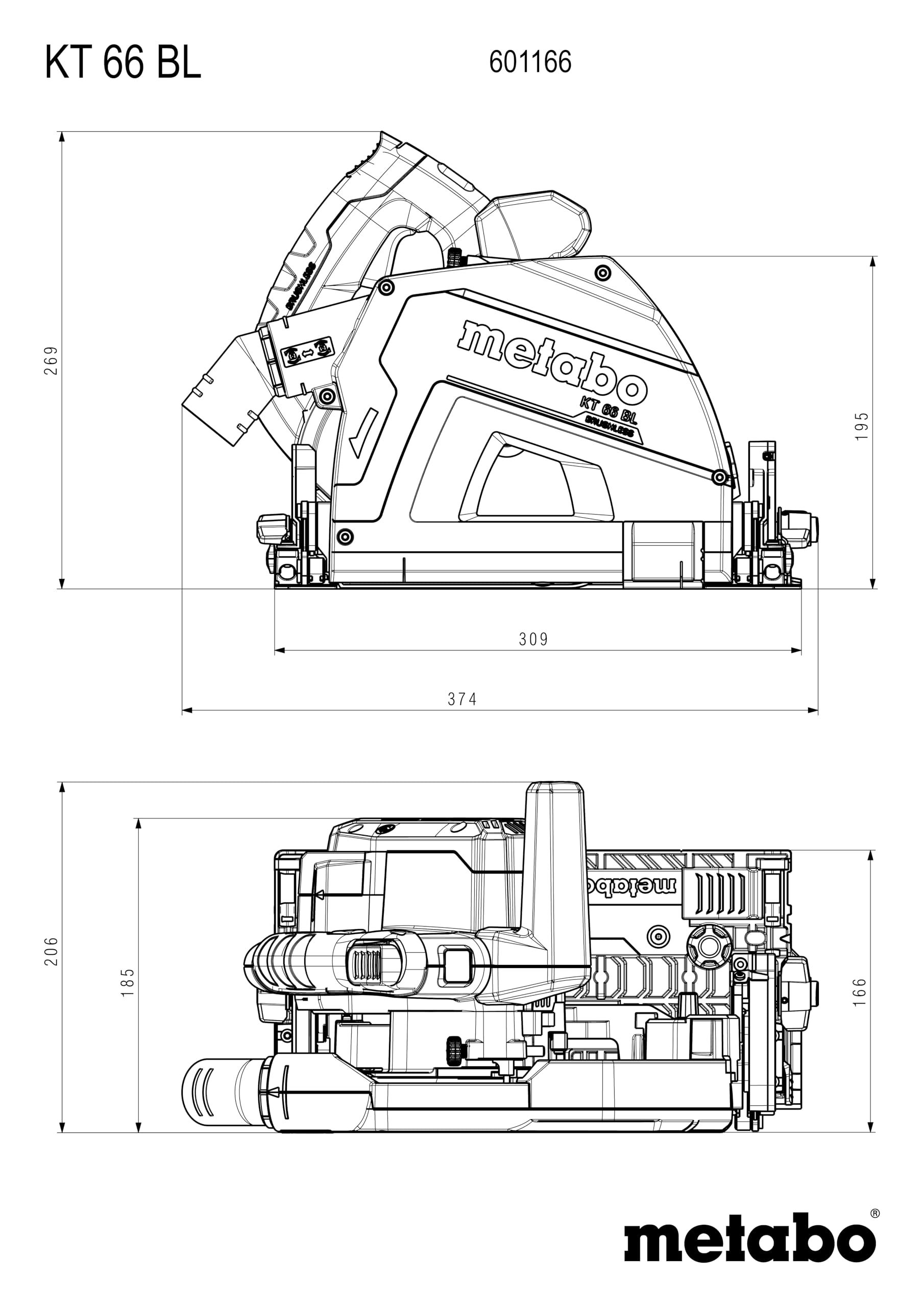 metabo-tauchkreiss-ge-kt-66-bl-1200-w-brushless-motor-66-mm-schnitttiefe-variabl image 2