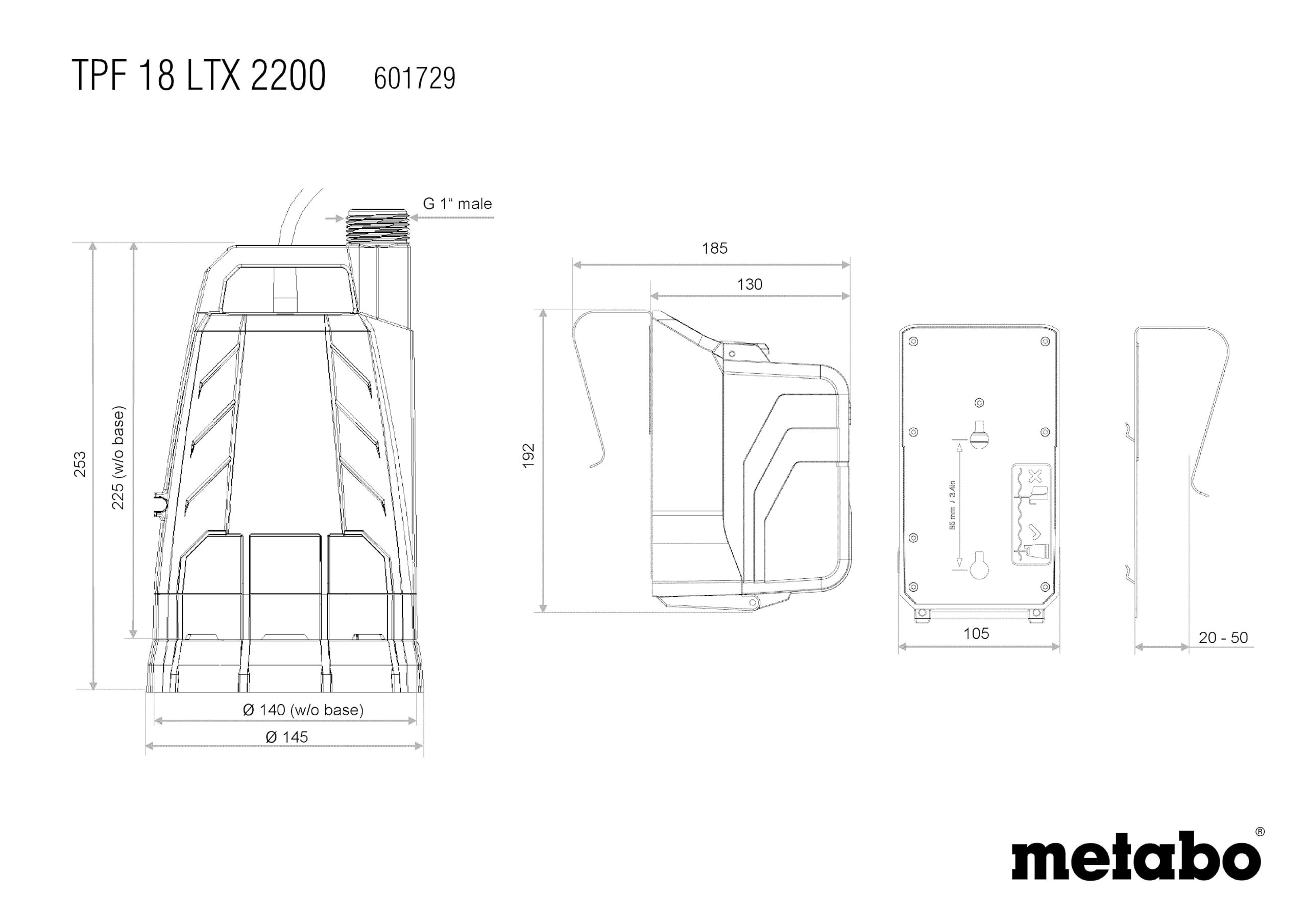 metabo-tpf-18-ltx-2200-akku-tauchpumpe-601729850-18-v-2200-l-h-flachsaugend-bis- image 2