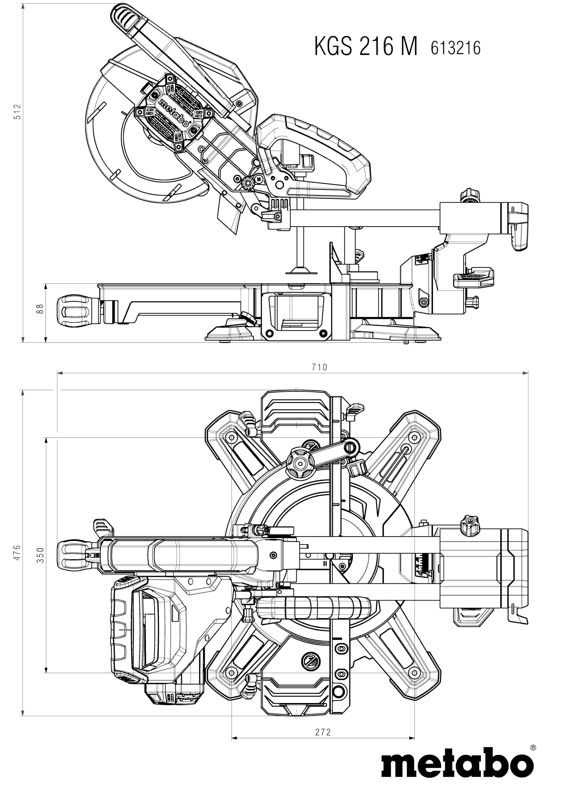 metabo-kgs-216-m-kapp-und-gehrungss-ge-mit-zugfunktion-216-mm-s-geblatt-precisio image 2